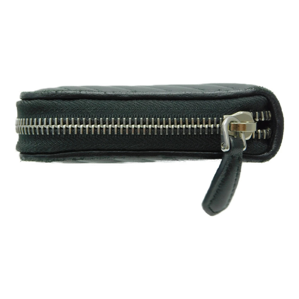 PRADA wallet long Saffiano leather zip around quilted triangle round zip black - Picture 6 of 10